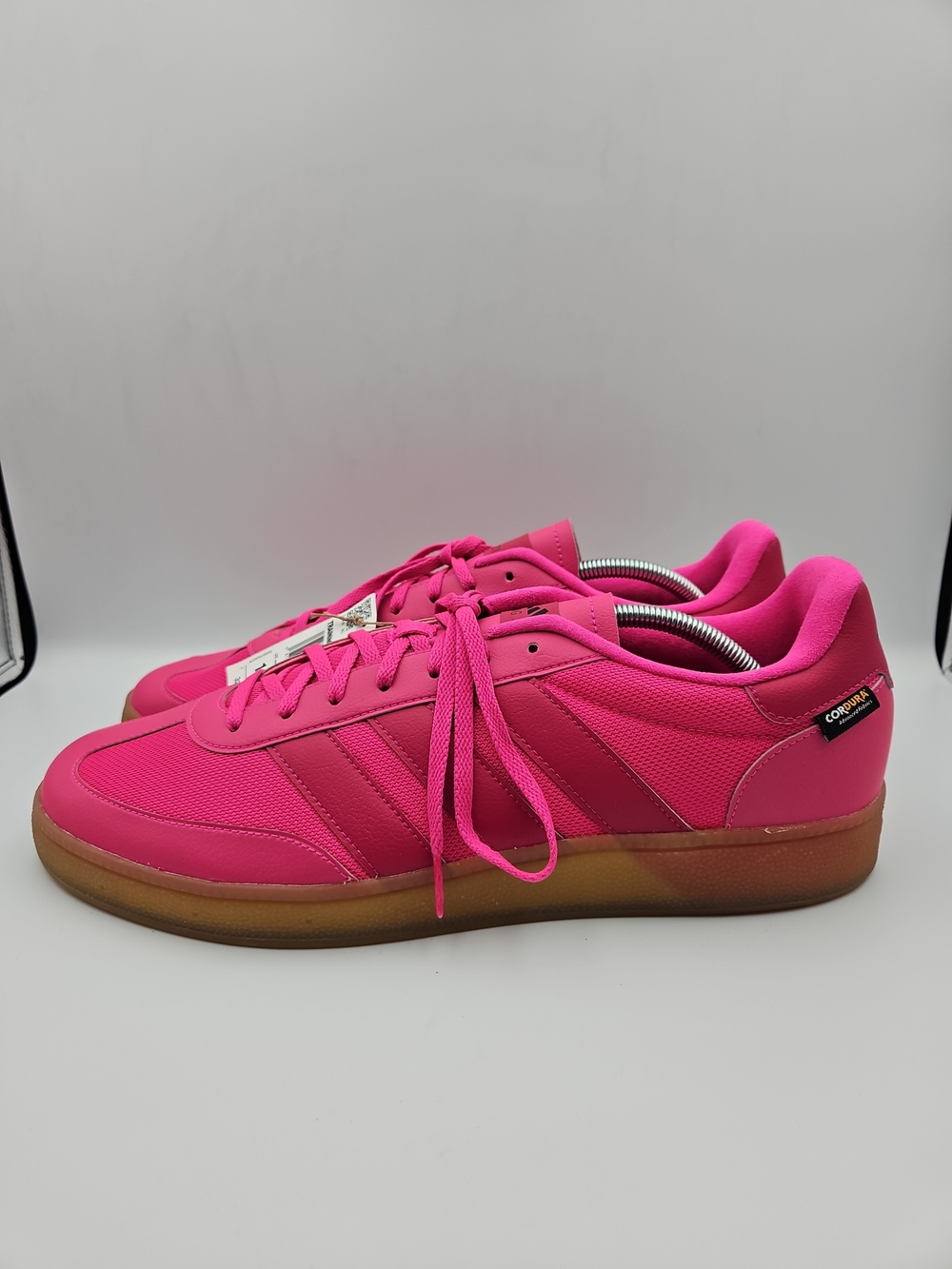 adidas Men’s Bright Pink Low-Top Sneakers with Gum Sole